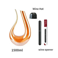 Thumbnail for High Grade 1500ML Crystal U-Shaped Wine Decanter Gift Box Harp Swan Decanter Creative Wine Separator Wine Set Decanter Set