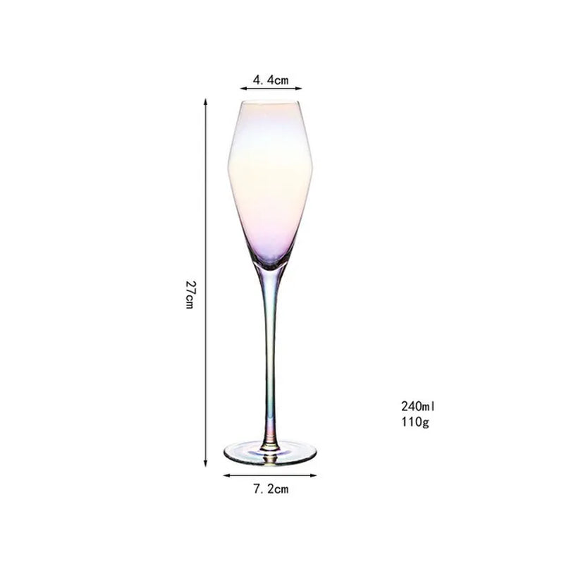 90Ml-150Ml Rainbow Glass Set Red Wine Glass Champagne Glass Apple Glass Water Glass Household Glass Goblet Crystal Glass Set