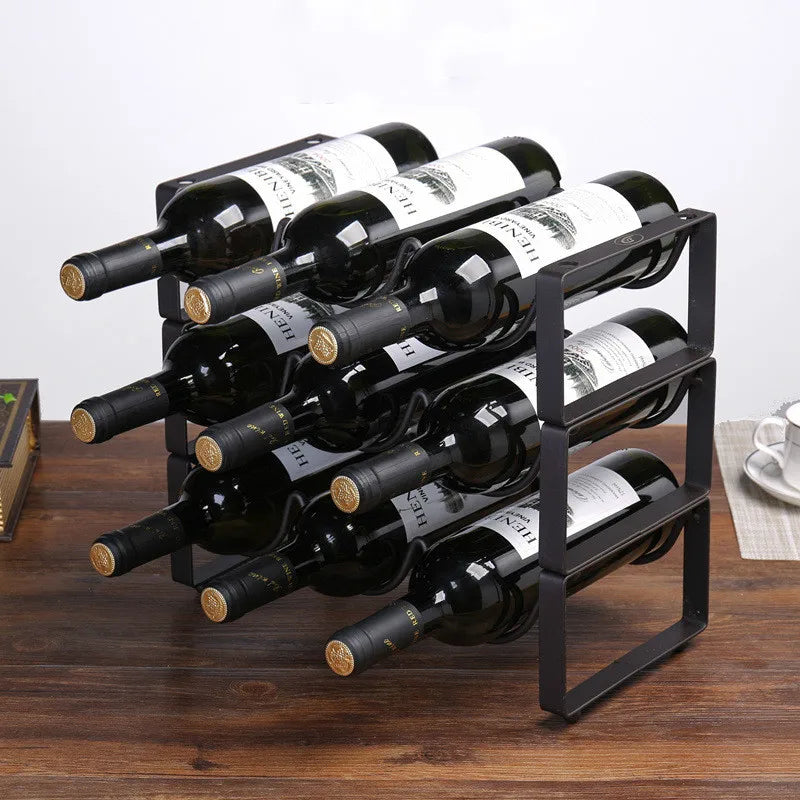 Wine Rack Creative Wire Wine Display Rack Storage Bottles Rack Stand Home Accessory Holds 2/3/4 Bottles