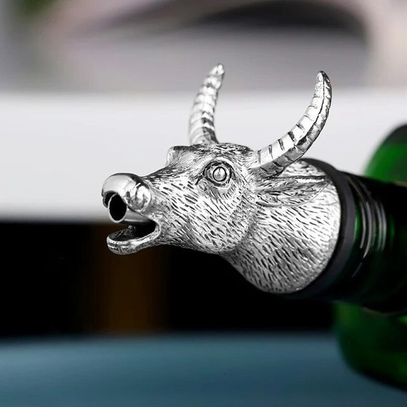 Dispenser for Wine Jagermeister Zinc Alloy Deer Elk Lion Head Mouth Wine Pourer Wine Extractor Silver Pourers Bar Accessories