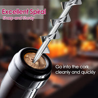 Thumbnail for Wine Opener, Zinc Alloy Wine Bottle Opener, Wing Corkscrew Heavy Duty, Manual Multifunctional Cork Screw for Waiter, Silver