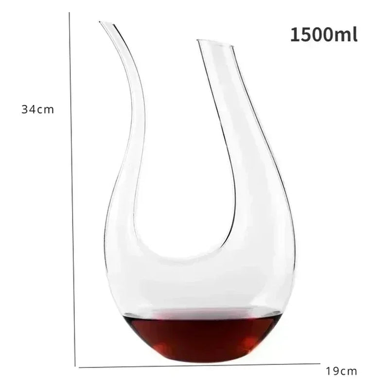 High Grade 1500ML Crystal U-Shaped Wine Decanter Gift Box Harp Swan Decanter Creative Wine Separator Wine Set Decanter Set