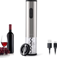 Thumbnail for Electric Wine Opener Rechargeable Battery Operated Wine Bottle Opener with Foil Cutter Automatic Wine Openers Electric Corkscrew Wine Opener for Wine Lovers, Stainless Steel