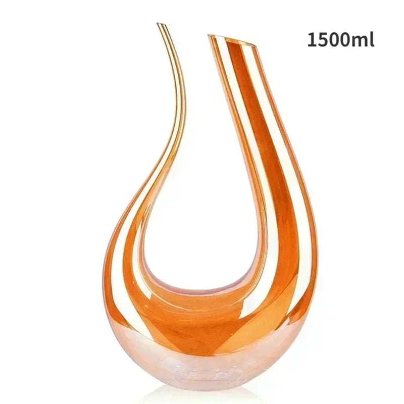 High Grade 1500ML Crystal U-Shaped Wine Decanter Gift Box Harp Swan Decanter Creative Wine Separator Wine Set Decanter Set